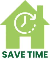 save time house logo service charge